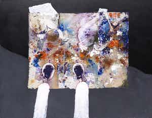 Antonio Poioumen - Gemengde techniek op doek, Kijkend verkocht voor € 1!