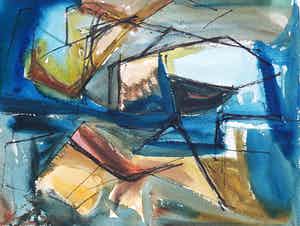 Adine Engelman - Abstracte compositie (1961), aquarel verkocht voor € 40!