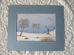 Ari Stolk - Uil op tak en kramsvogels in winterlandschap kopen? Bied vanaf 65!