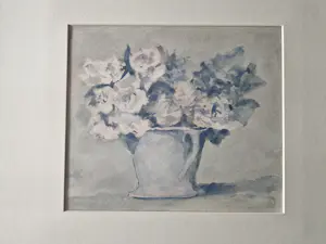 Mart Kempers - Galerie Petit - Aquarel - "roosjes" - gesigneerd - 1986 - in passe partout kopen? Bied vanaf 41!