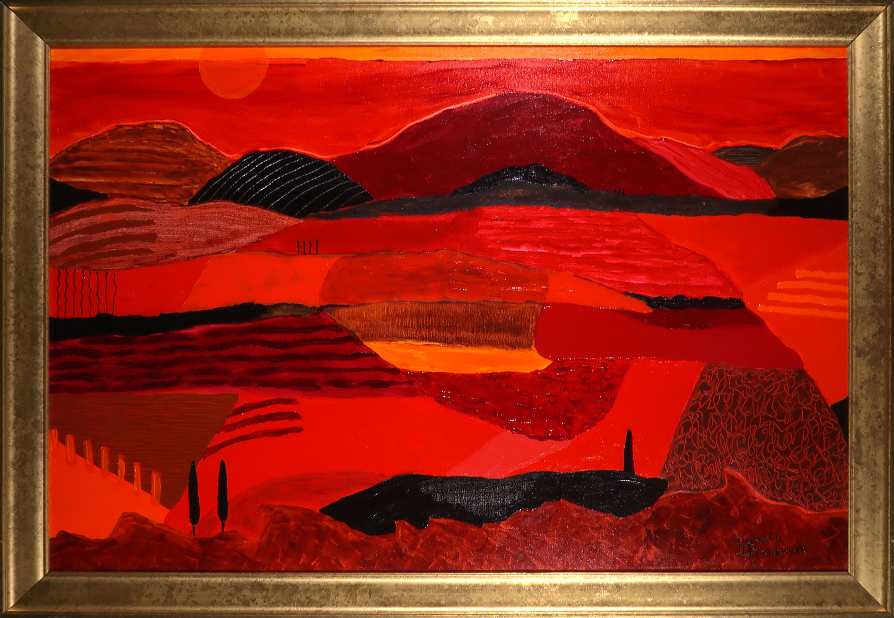 Ronald Boonacker - Acryl op doek, Toscane - Ingelijst (Groot) verkocht voor € 200!