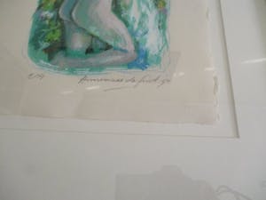 Annemarie de Groot - zeefdruk van naakte dame , e/a in vergulde lijst kopen? Bied vanaf 50!