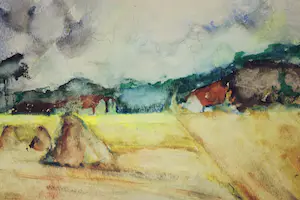 Lode Van Vaernewijck - Landschap met korenschoven kopen? Bied vanaf 70!