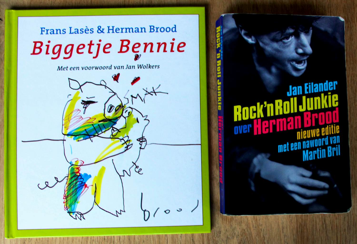 Herman Brood - 2 boeken: Biggetje Bennie/Rock 'n Roll Junkie kopen? Bied vanaf 49!