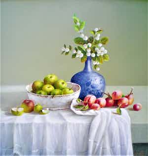 Thomas Heesakkers - Stilleven met fruit en witte besjes verkocht voor € 495!