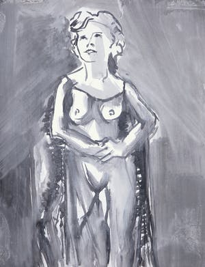 Joe Wols - Aquarel op papier, Naakte vrouw kopen? Bied vanaf 1!