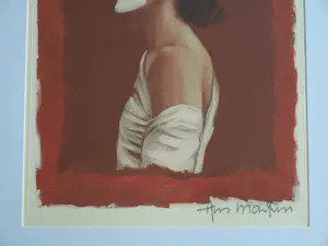 Ans Markus - Ingelijste prent, Portret met wit masker + herkomstgegevens – 1998 kopen? Bied vanaf 1!