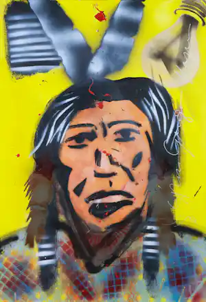 Espen Hagen - Gemengde techniek (acryl, spuitbus) op doek, Zonder titel kaufen? Bieten Sie von 200!