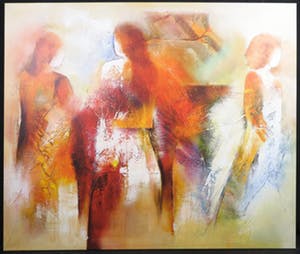 Wil Lof - Giclée op doek, Ontmoetingen II (Groot) kopen? Bied vanaf 1!