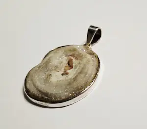 Nieuwe zilveren hanger met kristalagaat kopen? Bied vanaf 40!