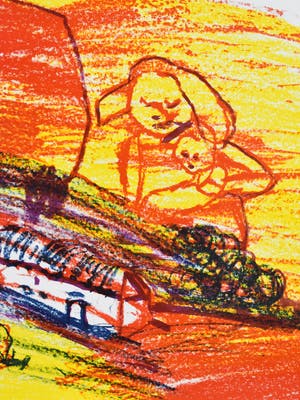 Pieter Defesche - geel en rood omlijnd kopen? Bied vanaf 100!