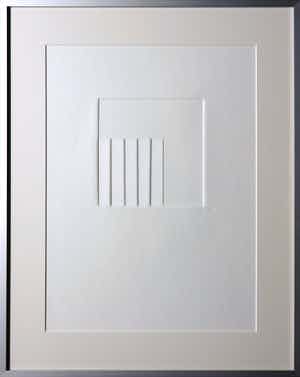 Harry van Kuyk - Reliëfdruk, Zonder titel - Ingelijst verkocht voor € 100!