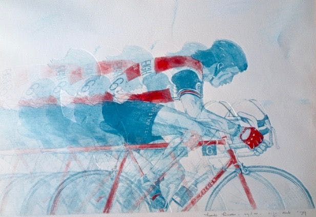 Leentje Linders - Henk Lubberding, TI-Raleigh Rennersploeg - Ets: : "He gave a jump" kopen? Bied vanaf 19!