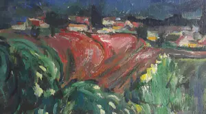 Jacques Mels - Kleurrijk braziliaans landschap met huisjes kopen? Bied vanaf 59!