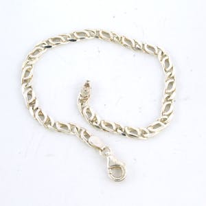 Zilveren armband schakelmodel falkenoog - 19 cm lang kopen? Bied vanaf 1!