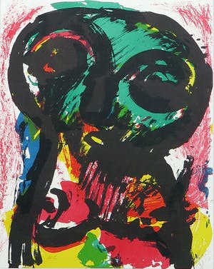 Eugene Brands - Litho, Groen gezicht - Ingelijst kopen? Bied vanaf 1!