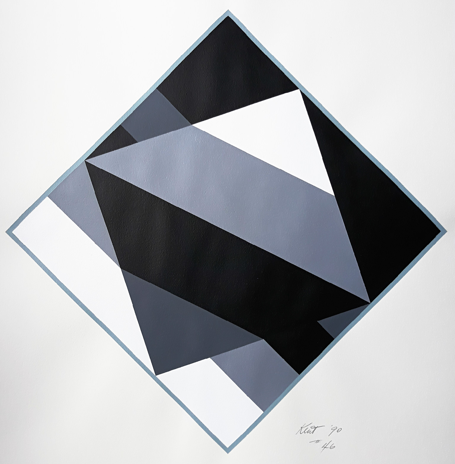 Nigel Kent - Geometrisch abstract, acrylverf op papier kopen? Bied vanaf 60!