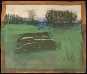Willem Roos - Gemengde techniek op papier, Abstract landschap 11 kopen? Bied vanaf 1!