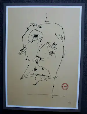 Antonio Saura - Map: Vier maskers bij zelfportretten van Antonio Saura / Quatro Mascaras kopen? Bied vanaf 895!