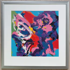 Karel Appel - Hoofden als bloemen, zeefdruk (mooi ingelijst) kopen? Bied vanaf 1250!