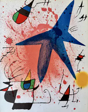 Joan Miro - L´Astre bleu, Farblithographie von 1972, Werkverzeichnis Mourlot 857 kopen? Bied vanaf 300!