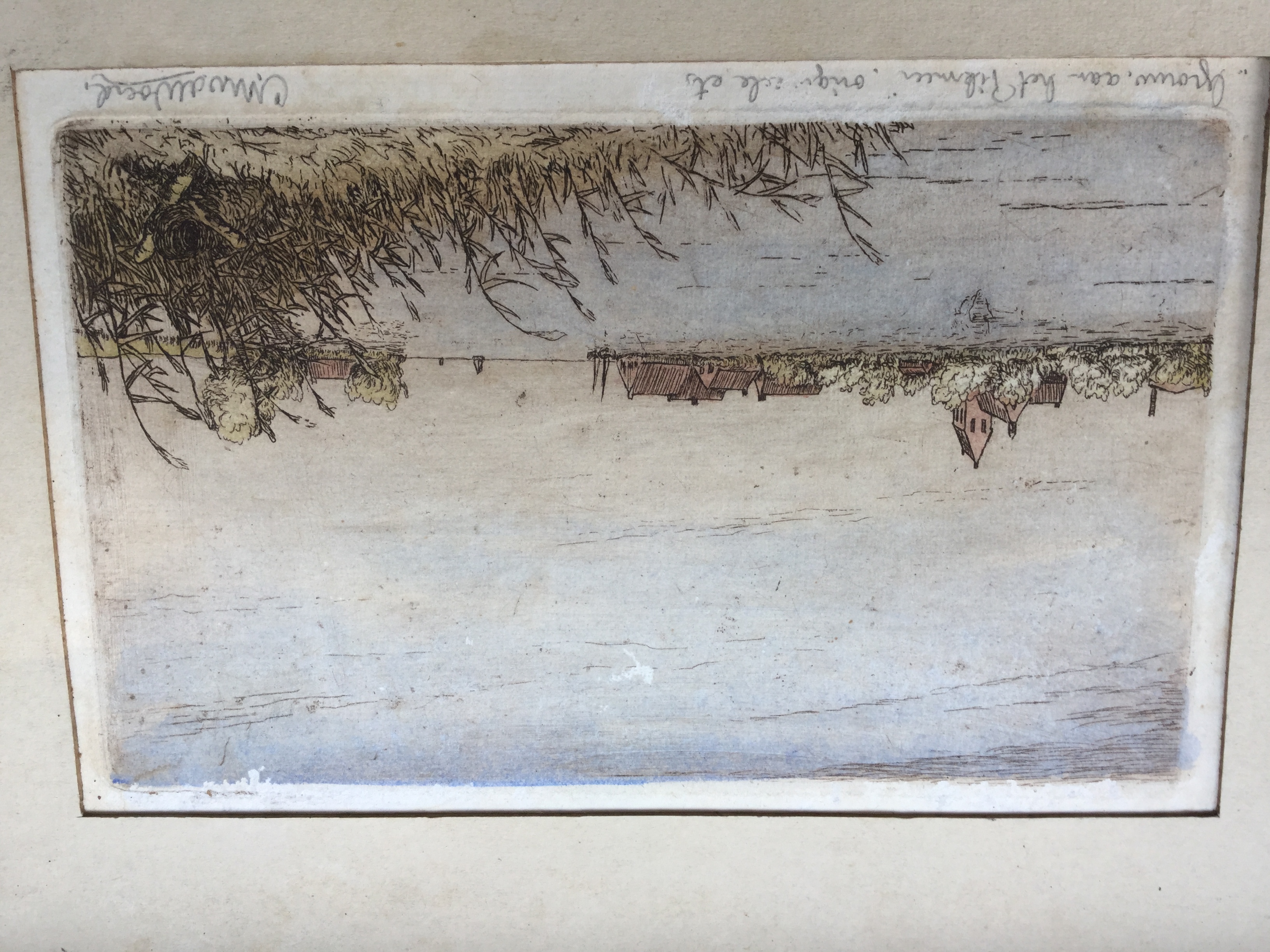 Cor van der Woerd - Grouw, aan het pikmeer. Originele ets kopen? Bied vanaf 20!