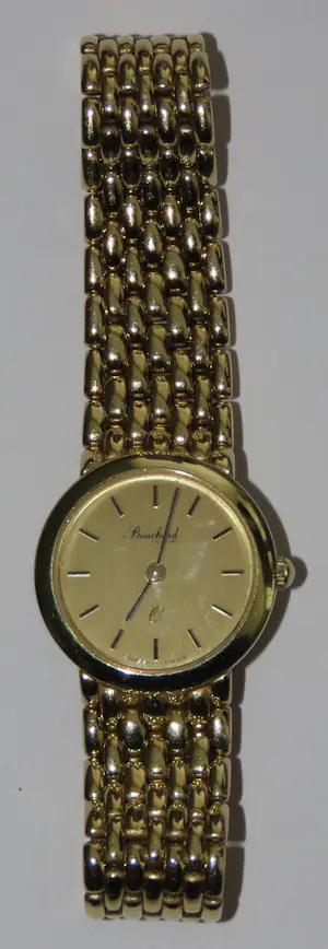 Gouden dames polshorloge van het merk Bouchard, 14 karaat kopen? Bied vanaf 2350!