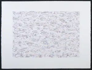Sian Ang - Litho, Compositie in bruin, zwart, blauw en roze kopen? Bied vanaf 1!