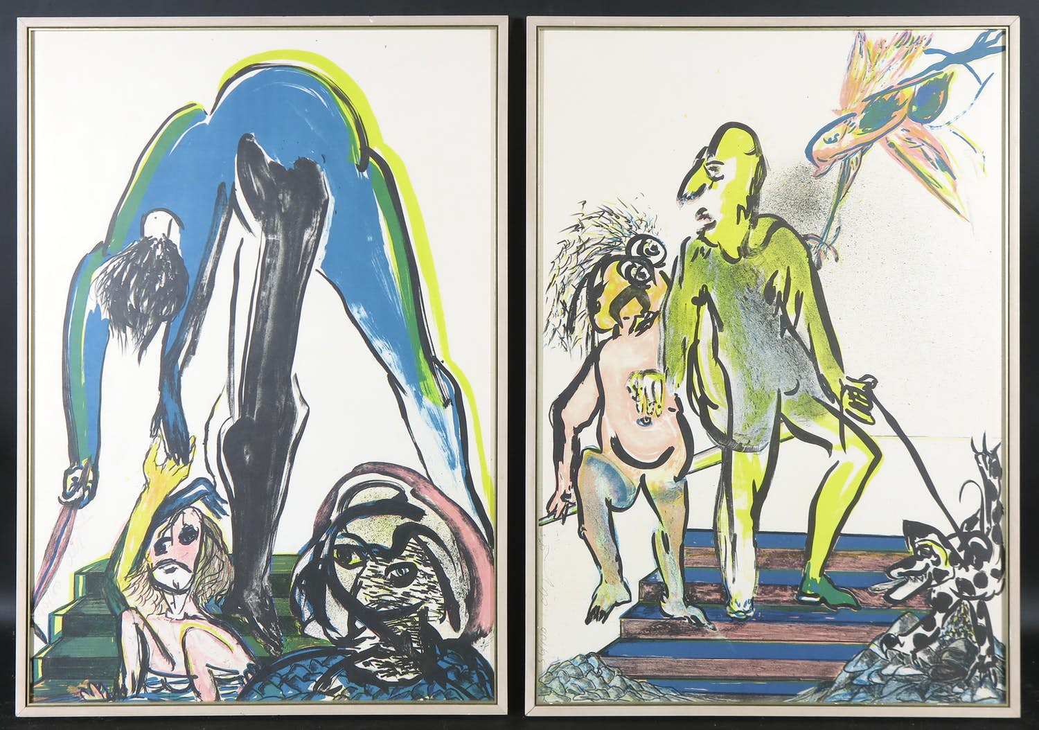 Jacqueline de Jong - Lot van twee ingelijste litho's verkocht voor € 80!