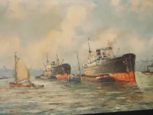 Jan Schipper - Olieverfschilderij - Havengezicht kopen? Bied vanaf 125!