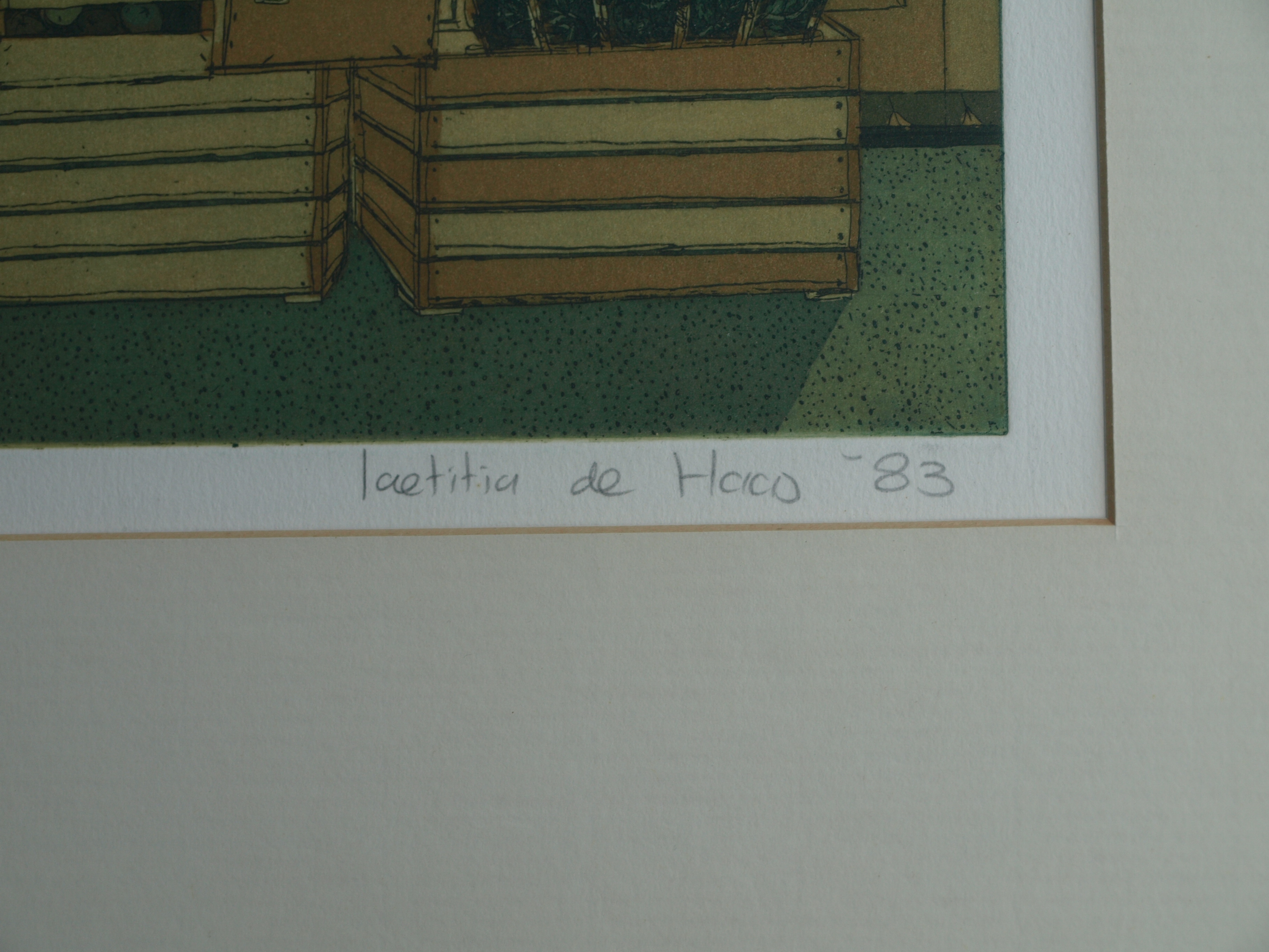 Laetitia de Haas - Kleurenets - Alimentation – gesigneerd & ingelijst - 1983  kopen? Bied vanaf 1!