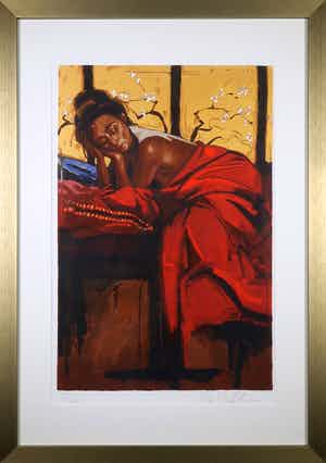 Nico Vrielink - Zeefdruk, Jeane II - Ingelijst (Groot) verkocht voor € 80!