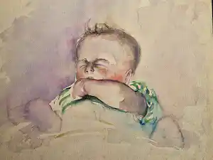 AcheterJan Sluijters (jr.) - in 1942 gemaakte impressionistische aquarel - slapende baby - hand gesigneerd? Enchérissez de 39!