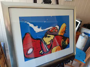 Herman Brood - Zeefdruk: Red Baron, Ingelijst. kopen? Bied vanaf 475!
