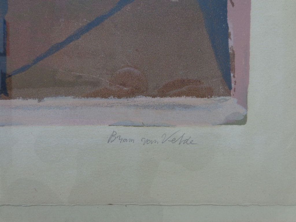Bram van Velde -  ABSTRACTIE / KLEURLITHO / 59x81cm / KADER / SIG kopen? Bied vanaf 325!