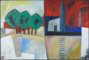 Philip Vencken - Olieverf op doek, Landschap Menèrbe (Groot) kopen? Bied vanaf 200!