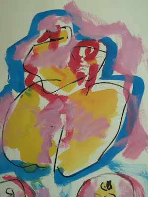 Anton Heyboer - Acryl en pastel , Symbolen – 79 x 53½ cm. kopen? Bied vanaf 125!