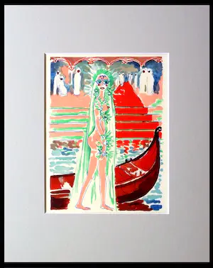 Kees van Dongen - Houtgravure - 1955 - "Gerbe -de - Perles " - uit " 1001 nacht " ready to frame kopen? Bied vanaf 60!