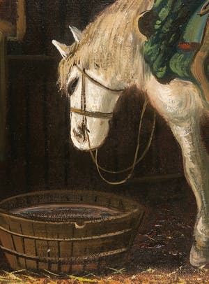 Niet of onleesbaar gesigneerd - Olieverf op doek, Stalinterieur - Ingelijst (Groot) kopen? Bied vanaf 1!