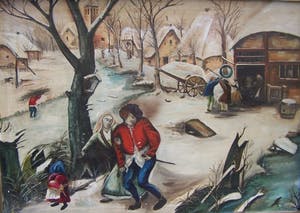 Niet of onleesbaar gesigneerd - Breugeliaans winterlanschap. kopen? Bied vanaf 1!