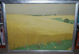 Hans Richard von VOLKMANN - Glooiend graanveld met klaprozen - zeer grote, ingelijste kleurenlitho uit 1901 kopen? Bied vanaf 75!