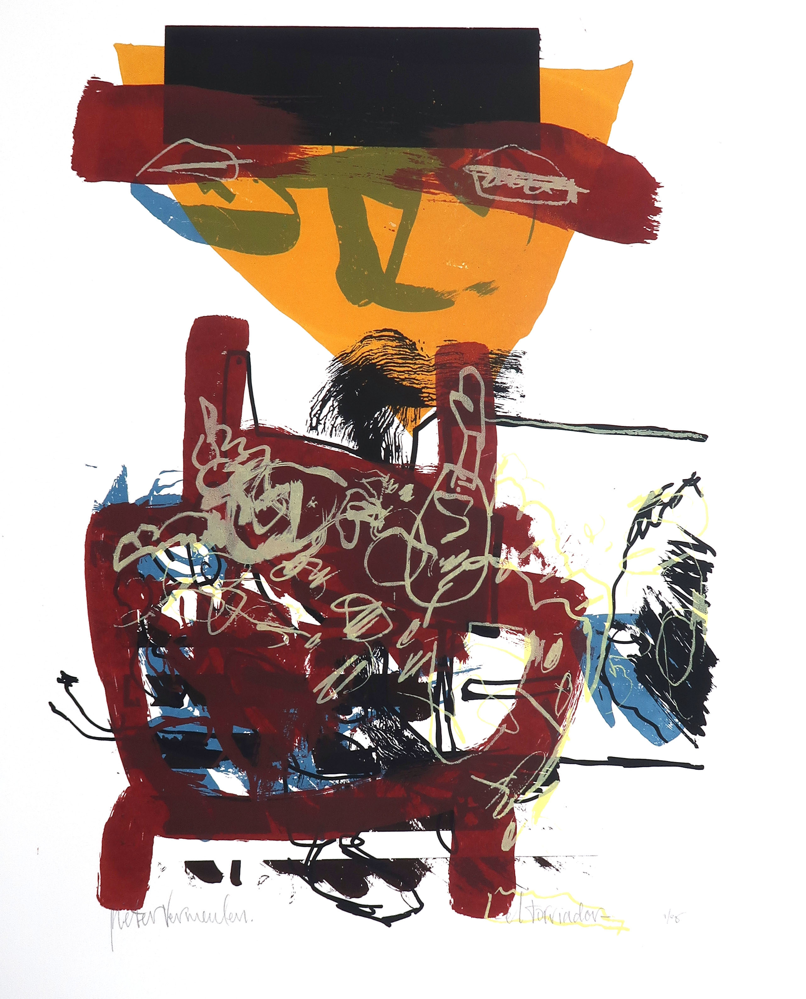 Pieter Vermeulen - Zeefdruk, Zonder titel  kopen? Bied vanaf 1!
