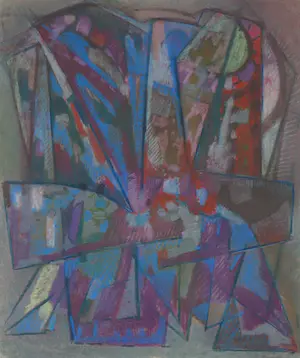 Klaas Boonstra - Pasteltekening, Abstracte compositie - Ingelijst kopen? Bied vanaf 150!