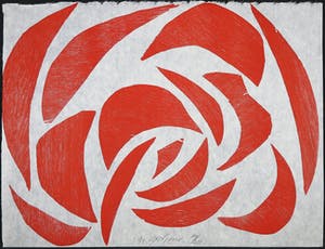 Carel Visser - Houtdruk, Roos kopen? Bied vanaf 70!