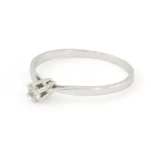 18k wit gouden solitair ring met briljant geslepen diamant 0.09 ct - rm 16.5 kopen? Bied vanaf 200!