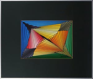 Niet of onleesbaar gesigneerd - Inkttekening, Geometrische compositie - Ingelijst kopen? Bied vanaf 1!