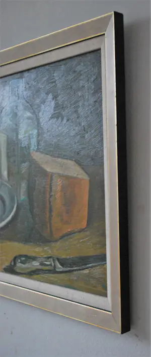 Vladimir Titov - Stilleven met appel en brood - olieverfschilderij uit 2001 kopen? Bied vanaf 175!