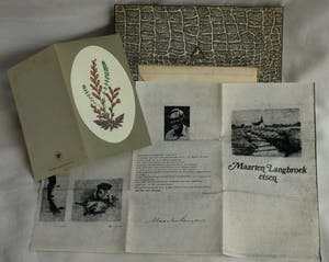 Maarten Langbroek - Ingelijste ets + envelop met info , IJsselmeer (?) – ca. 1970 kopen? Bied vanaf 35!