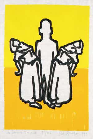 Ad Gerritsen - Houtsnede, De blinde tourist verkocht voor € 40!