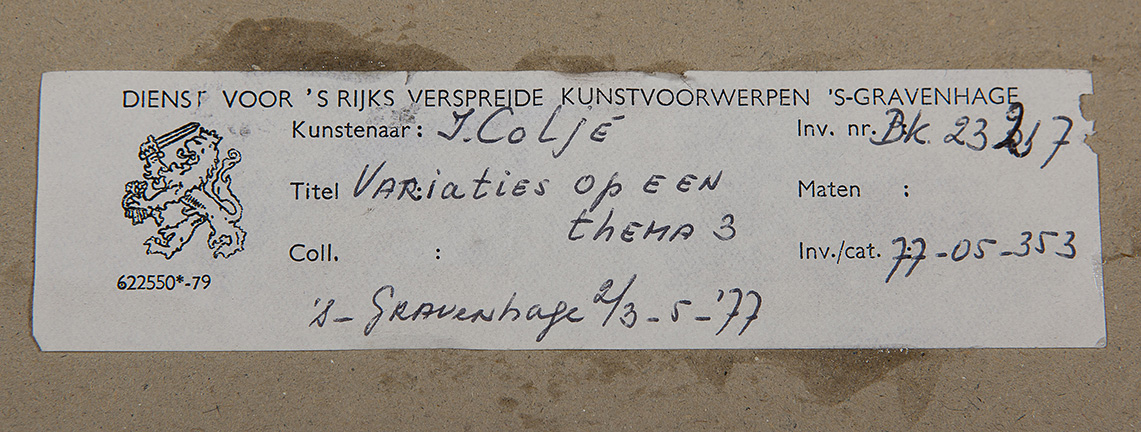 Ivo Coljé - Variaties op Thema, no 3 - Inkt, potlood en verschillende soorten papier kopen? Bied vanaf 10!